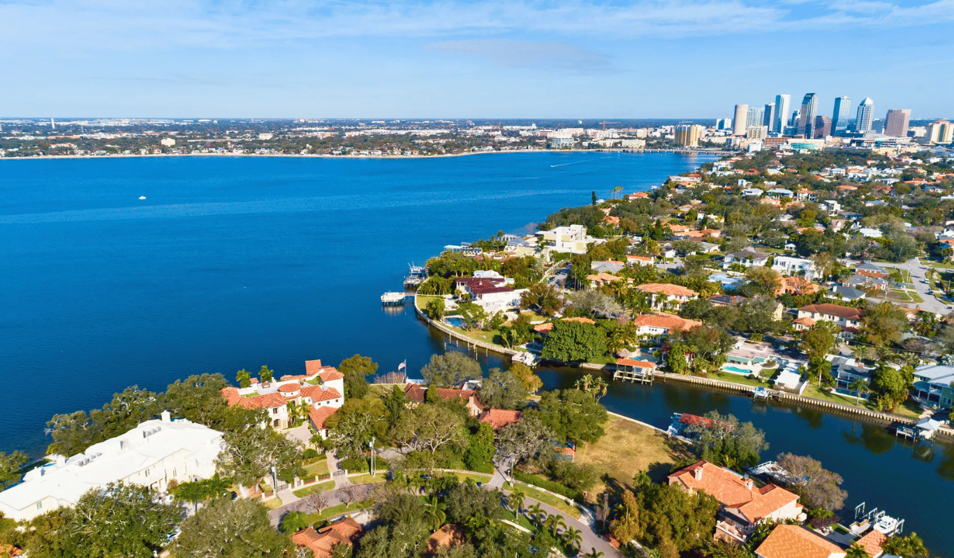New roof installation project in Tampa neighborhood