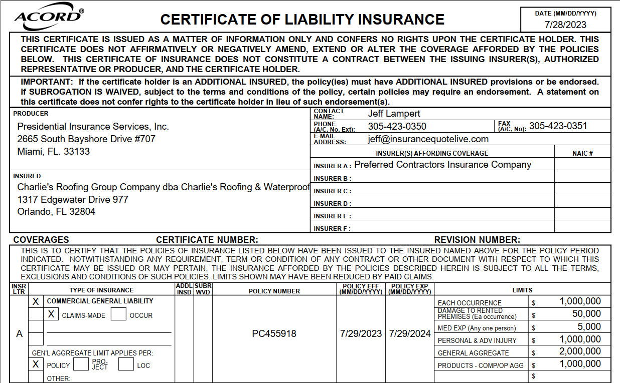 Liability Insurance