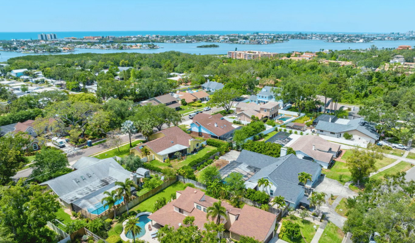 Completed shingle roof replacement on an established residential home in Largo, FL, Pinellas County